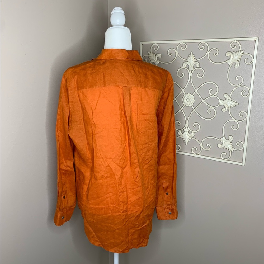 Theory Simaya Sunny Button Down Blouse Size Large - image 3